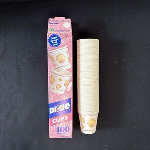 Dixie Cups Sea Shells Bathroom Size 3 oz 92 Count Open Box Unused Vintage 90s